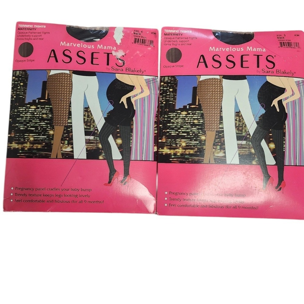 Assets Maternity Tights LOT‎ Women Size 3 & 4 Black  New